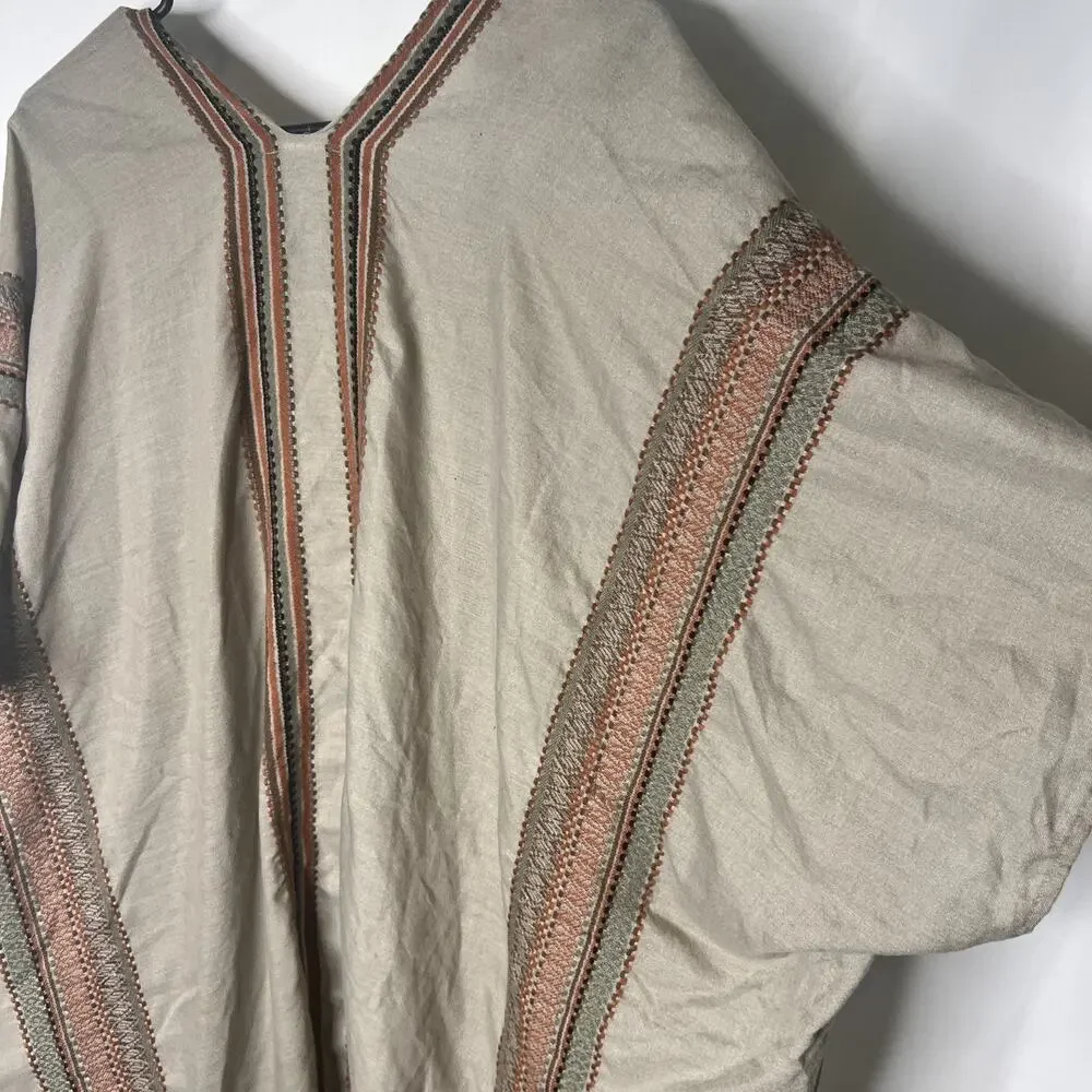 Women's Shawl Poncho Wrap Fringe Embroidered Boho Chic One Size Fits Most